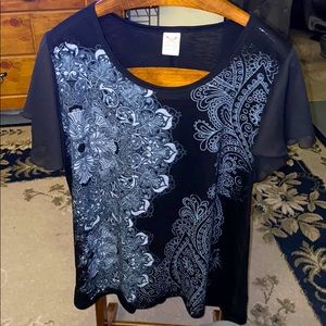 2/$20 Faded Glory XXL Top Butterfly Shoulder